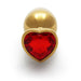 Shots Ouch! Heart Gem Butt Plug Medium Gold/ruby Red - SexToy.com