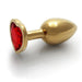 Shots Ouch! Heart Gem Butt Plug Small Gold/ruby Red - SexToy.com