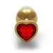 Shots Ouch! Heart Gem Butt Plug Small Gold/ruby Red - SexToy.com