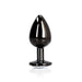 Shots Ouch! Round Gem Butt Plug Large Gunmetal/diamond - SexToy.com