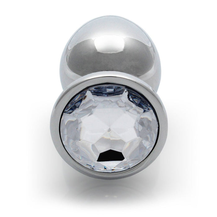 Shots Ouch! Round Gem Butt Plug Large Silver/diamond - SexToy.com