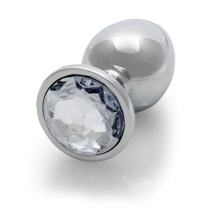 Shots Ouch! Round Gem Butt Plug Large Silver/diamond - SexToy.com