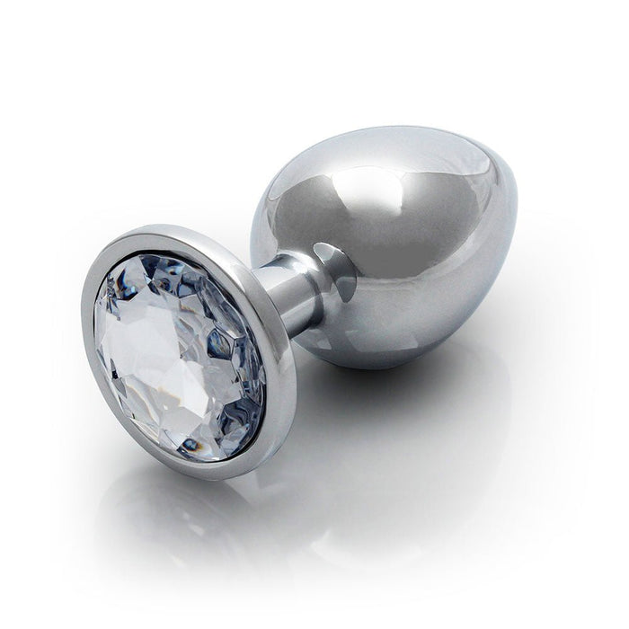 Shots Ouch! Round Gem Butt Plug Large Silver/diamond - SexToy.com