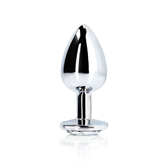 Shots Ouch! Round Gem Butt Plug Large Silver/diamond - SexToy.com