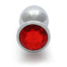 Shots Ouch! Round Gem Butt Plug Large Silver/ruby Red - SexToy.com