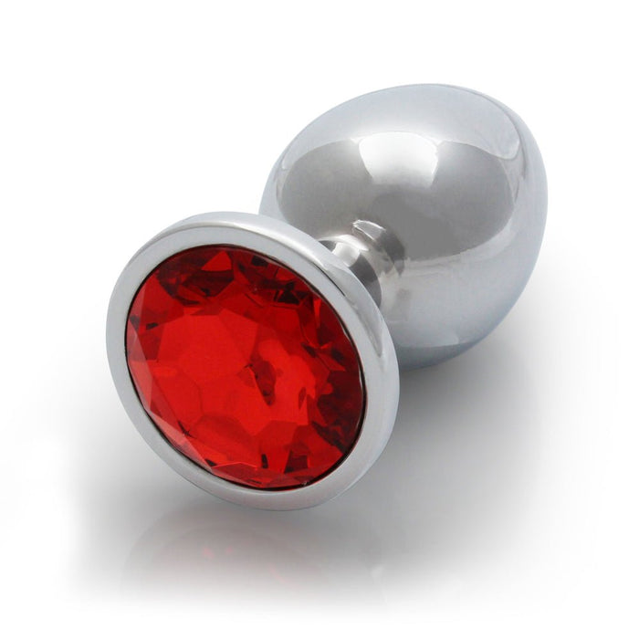 Shots Ouch! Round Gem Butt Plug Large Silver/ruby Red - SexToy.com