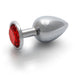 Shots Ouch! Round Gem Butt Plug Large Silver/ruby Red - SexToy.com