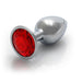 Shots Ouch! Round Gem Butt Plug Small Silver/ruby Red - SexToy.com