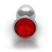 Shots Ouch! Round Gem Butt Plug Small Silver/ruby Red - SexToy.com