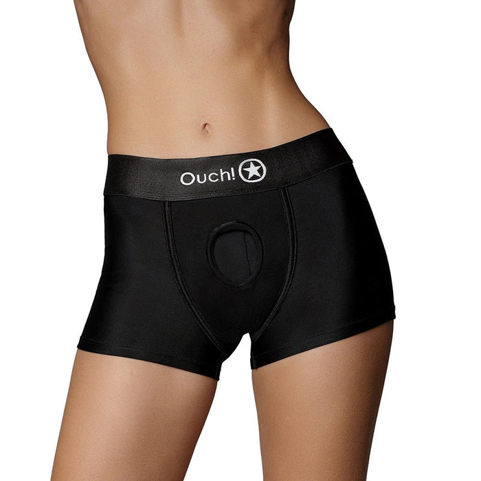 Shots Ouch Vibrating Strap On Boxer - Black Xs/s - SexToy.com