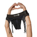 Shots Ouch Vibrating Strap On Thong W/adjustable Garters - Black Xl/xxl - SexToy.com