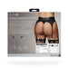 Shots Ouch Vibrating Strap On Thong W/adjustable Garters - Black Xl/xxl - SexToy.com