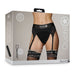 Shots Ouch Vibrating Strap On Thong W/adjustable Garters - Black Xs/s - SexToy.com