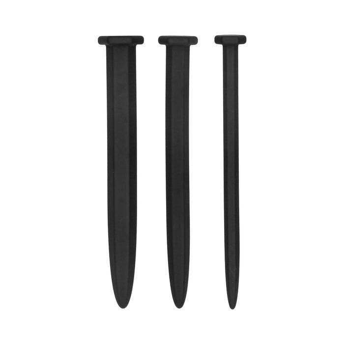 Silicone Rugged Nail Plug Set - Urethral Sounding - Black - SexToy.com