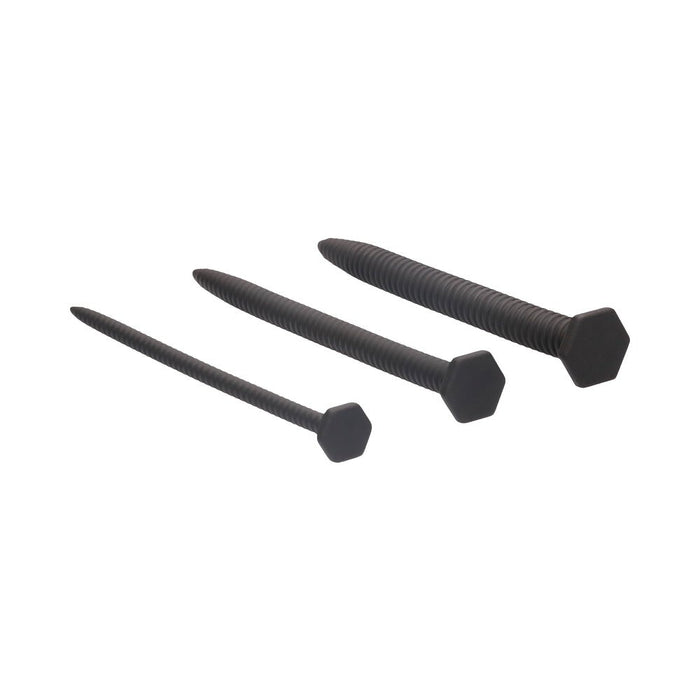 Silicone Screw Plug Set - Urethral Sounding - Black - SexToy.com