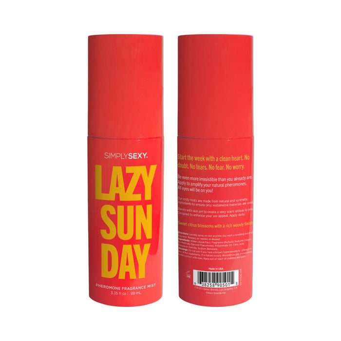 Simply Sexy Pheromone Body Mist Lazy Sunday 3.35oz - SexToy.com