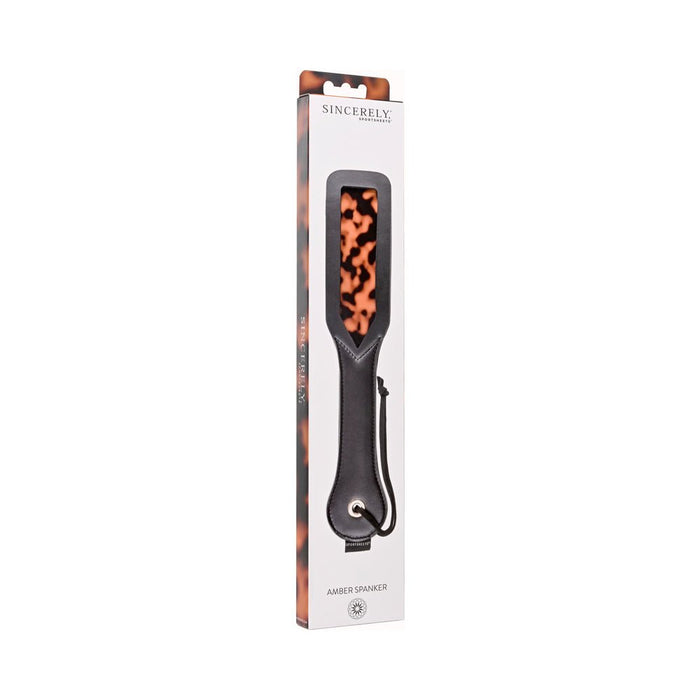 Sincerely, Sportsheets Amber Collection Spanker Paddle Tortoiseshell - SexToy.com