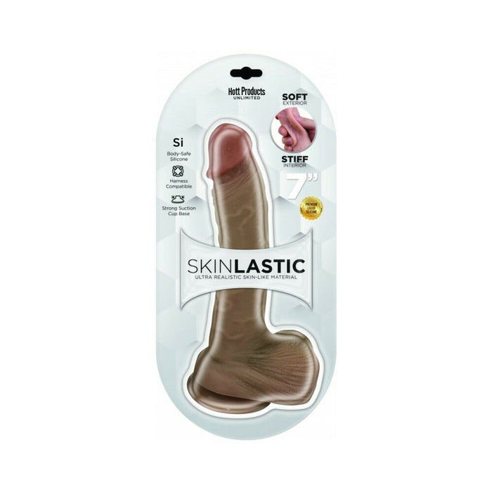 Skinsations Skinlastic Sliding Skin Dildo With Suction Base 7 In. - SexToy.com