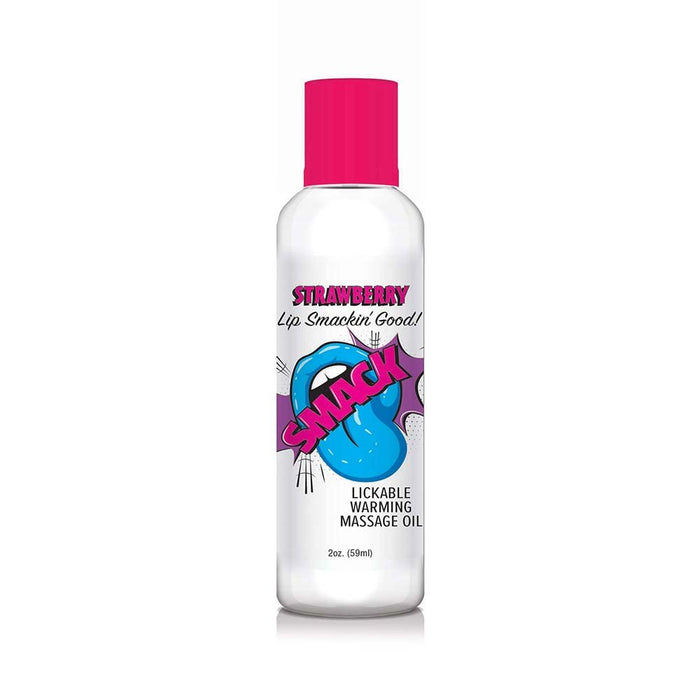 Smack Lickable Massage Oil Strawberry 2 Oz. - SexToy.com