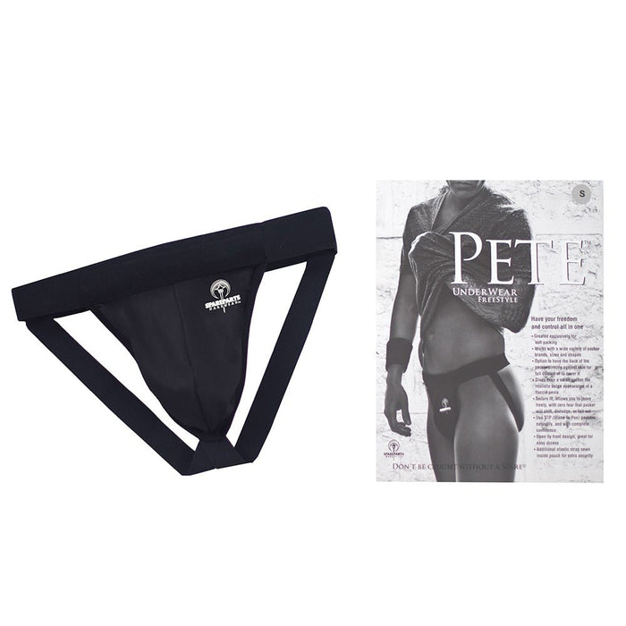 Spareparts Pete Freestyle Nylon Packing Jock Black Size 2xl - SexToy.com