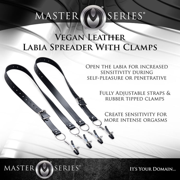 Spread Labia Spreader Straps with Clamps Black - SexToy.com