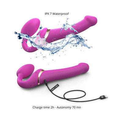 Strap - on - me Multi Orgasm Bendable Strap - on Small Fuchsia - SexToy.com