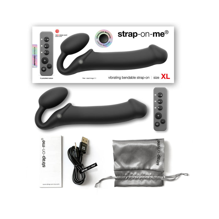 Strap - on - me Vibrating 3 Motor Strapless Strap - on Xl Black - SexToy.com