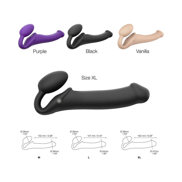 Strap - on - me Vibrating 3 Motor Strapless Strap - on Xl Black - SexToy.com