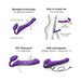 Strap - on - me Vibrating 3 Motors Strap On XL Purple - SexToy.com