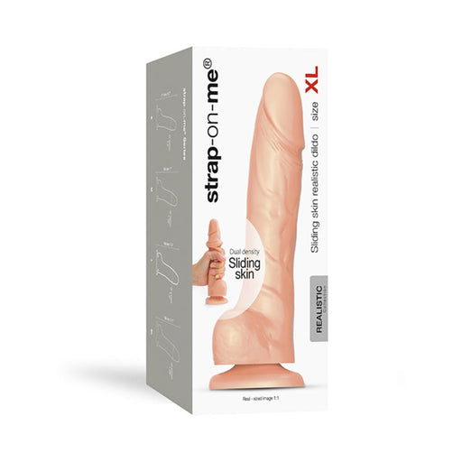 Strap - on - me Xl Sliding Skin Realistic Dildo Vanilla - SexToy.com