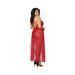 Stretch Lace Teddy (Modified Back) & Sheer Mesh Maxi Skirt w/Adjustable Straps & G - String Rouge 1 - SexToy.com