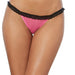 Stretch Mesh w/Spandex & Stretch Lace Open Back Panty Hot Pink/Black XL - SexToy.com