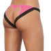 Stretch Mesh w/Spandex & Stretch Lace Open Back Panty Hot Pink/Black XL - SexToy.com