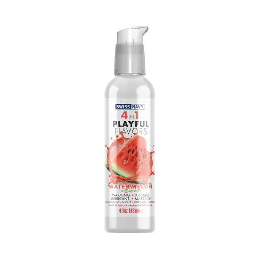 Swiss Navy 4 In 1 Playful Flavors Watermelon 4 Oz. - SexToy.com