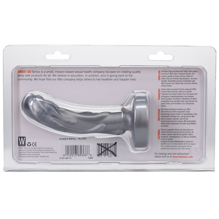 Tantus Mini Magma 5 In. Fantasy Dildo Firm Silver - SexToy.com