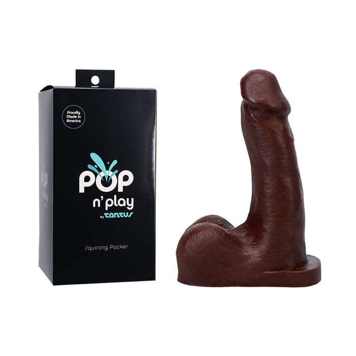 Tantus Pop N' Play Squirting Packer Espresso - SexToy.com