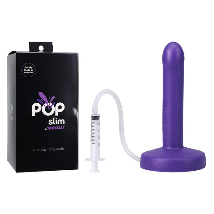 Tantus Pop Slim Squirting Dildo Indiglow - SexToy.com