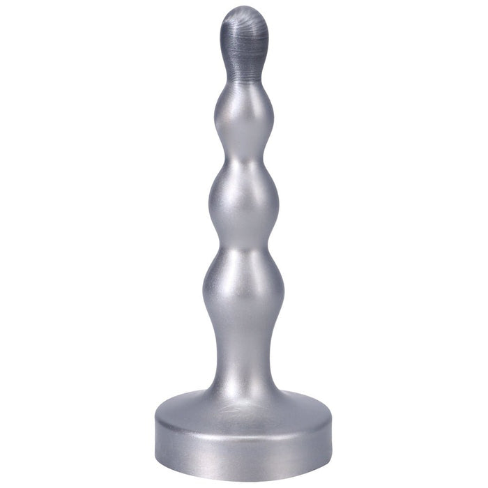 Tantus Ripple Small 8 In. Anal Beads Dildo Firm Silver - SexToy.com