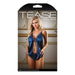 Tease Ava Tie - Front Satin Cami & Flutter Panty Navy S/M - SexToy.com