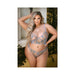 Tease Reese Butterfly Embroidered Mesh Bustier & Panty Periwinkle 3X/4X - SexToy.com