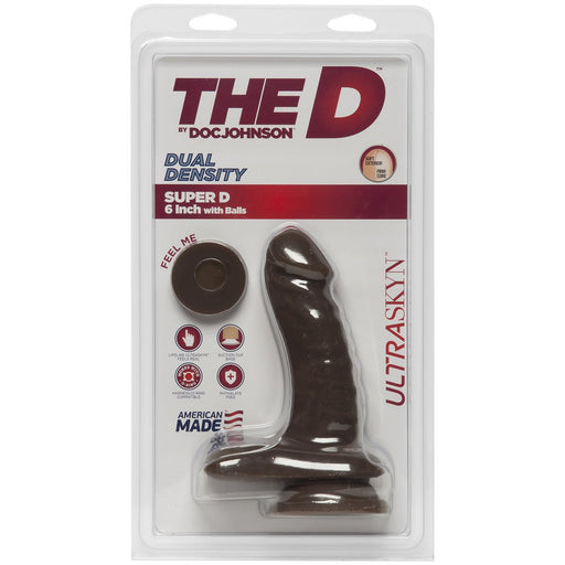 The D Super D 6 inches Dildo with Balls - Brown/Chocolate - SexToy.com