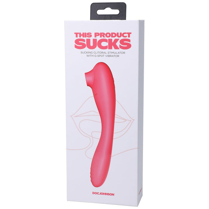 This Product Sucks Rechargeable Bendable Dual Ended Silicone Sucking Clitoral Stimulator & G - spot Vi - SexToy.com