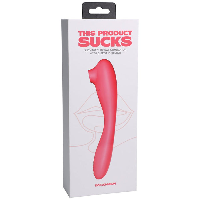 This Product Sucks Rechargeable Bendable Dual Ended Silicone Sucking Clitoral Stimulator & G - spot Vi - SexToy.com