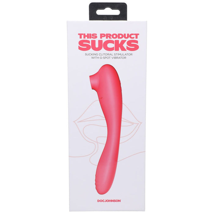 This Product Sucks Rechargeable Bendable Dual Ended Silicone Sucking Clitoral Stimulator & G - spot Vi - SexToy.com