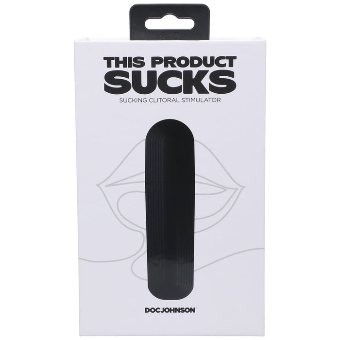 This Product Sucks Rechargeable Silicone Lipstick Sucking Clitoral Stimulator Black - SexToy.com