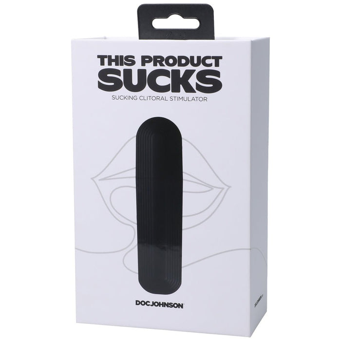 This Product Sucks Rechargeable Silicone Lipstick Sucking Clitoral Stimulator Black - SexToy.com