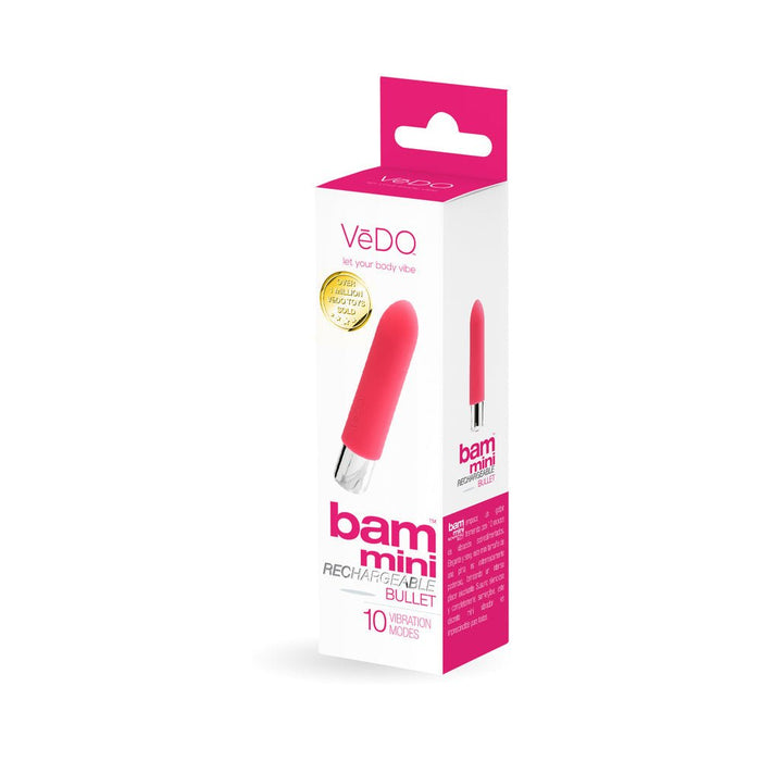 VeDO Bam Mini Rechargeable Bullet Vibe - Foxy Pink - SexToy.com