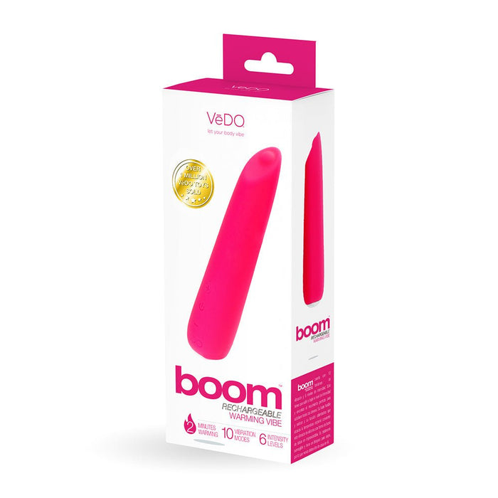 Vedo Boom Rechargeable Warming Silicone Slimline Vibrator Pink - SexToy.com