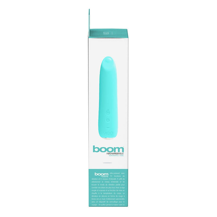 Vedo Boom Rechargeable Warming Silicone Slimline Vibrator Turquoise - SexToy.com