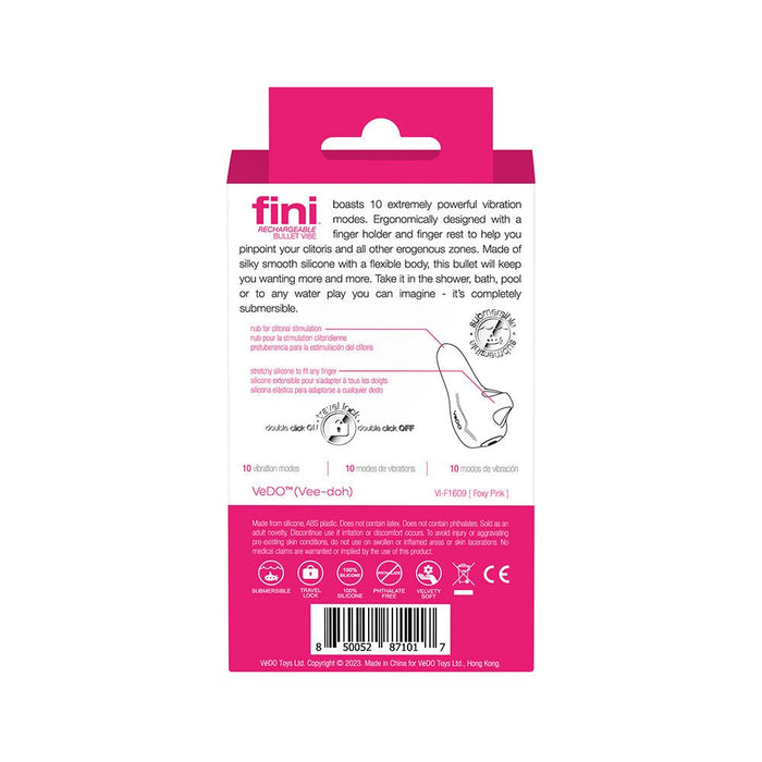 Vedo Fini Rechargeable Bullet Vibe Pink - SexToy.com